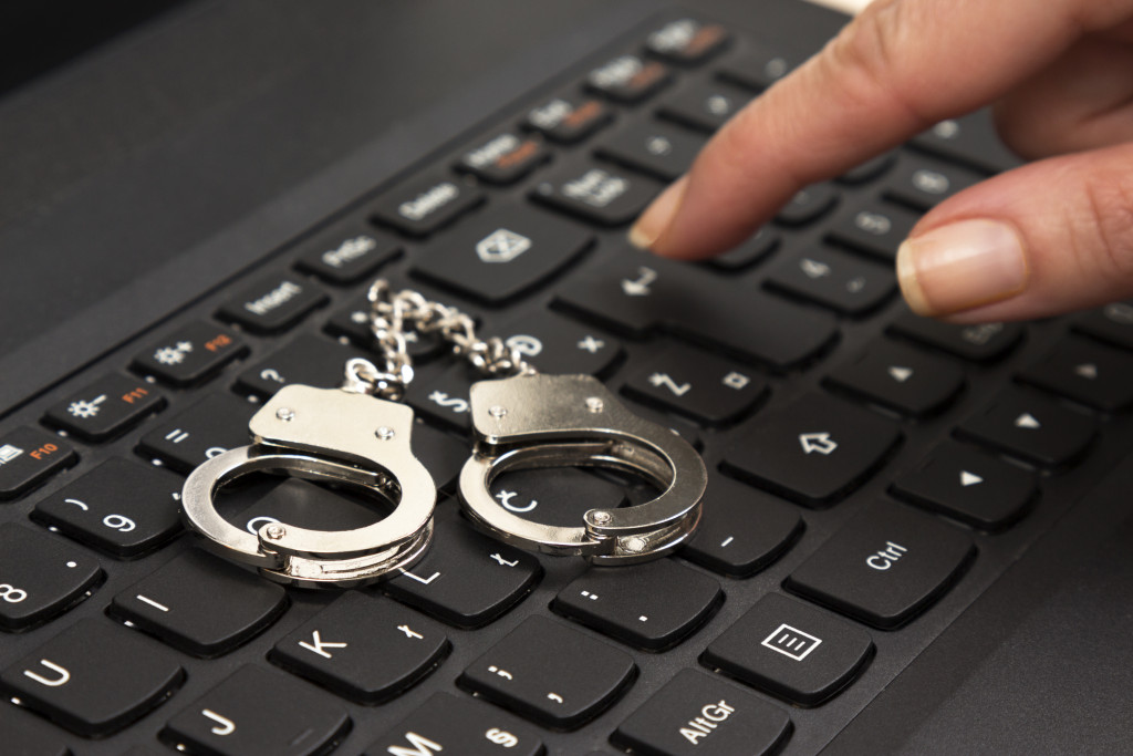 Handcuffs on a keyboard